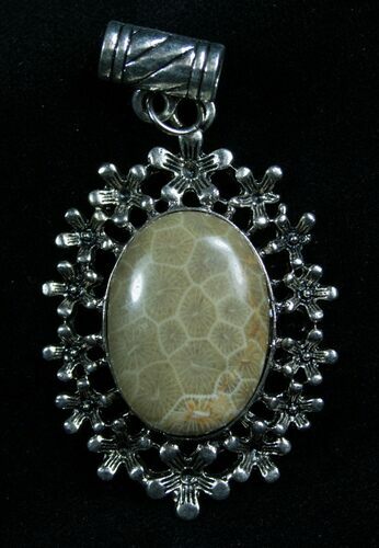 Fossil Coral Pendant - Million Years Old #7686